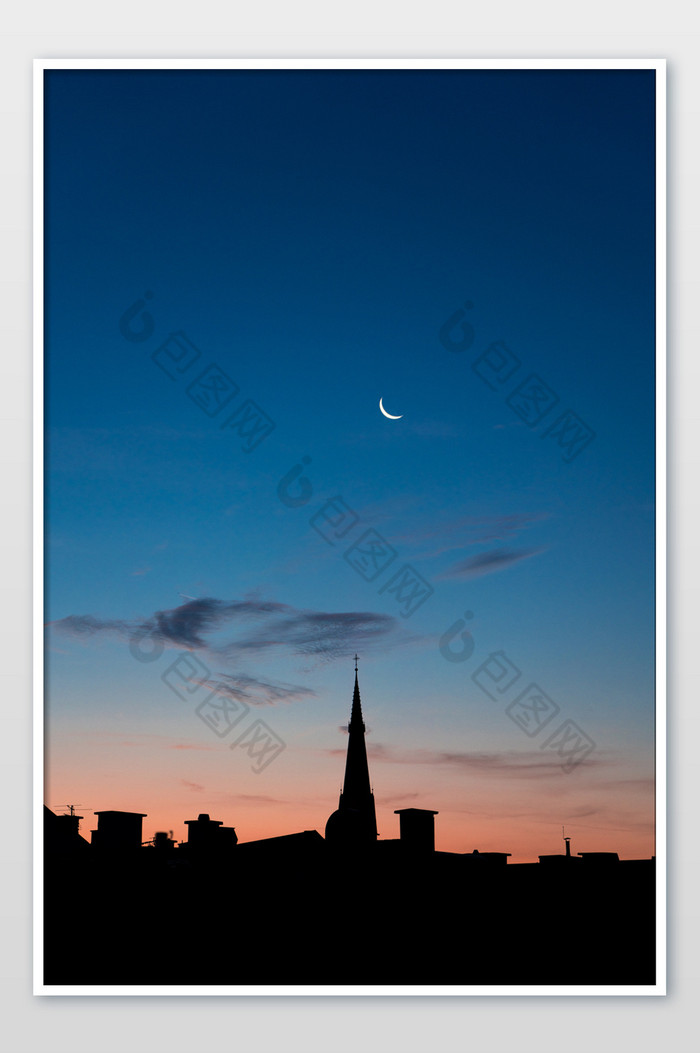 欧洲小镇日出晨景摄影图片图片