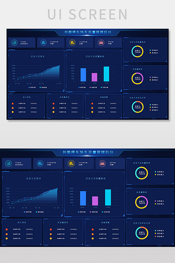 蓝色科技后台数据网页界面图片