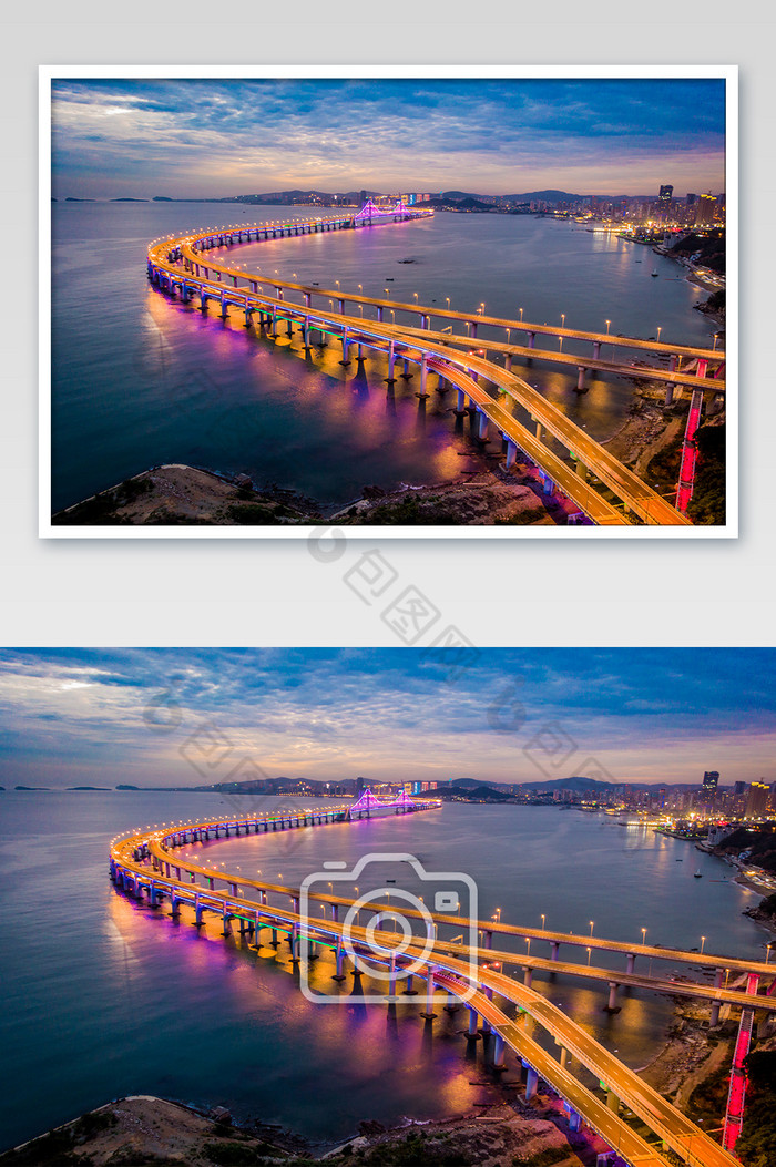 大气城市跨海大桥航拍摄影图片图片