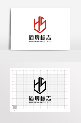 盾牌字母HY科技金融LOGO标志VI