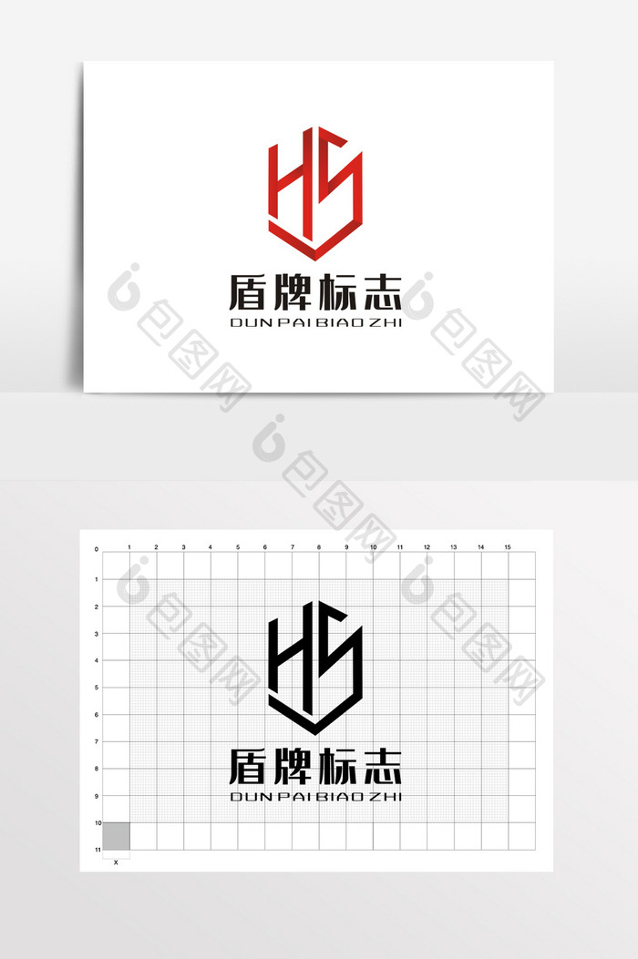 盾牌字母HY科技金融LOGO标志VI