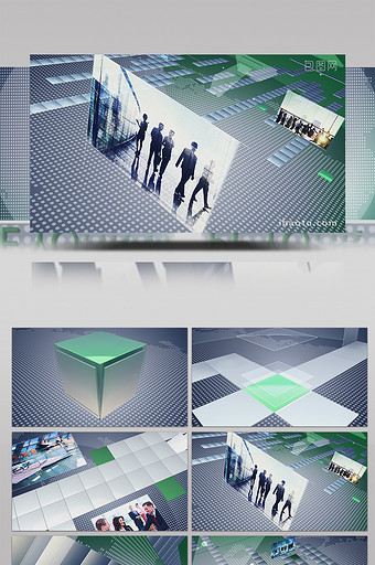 三维盒子企业宣传片头AE模板图片