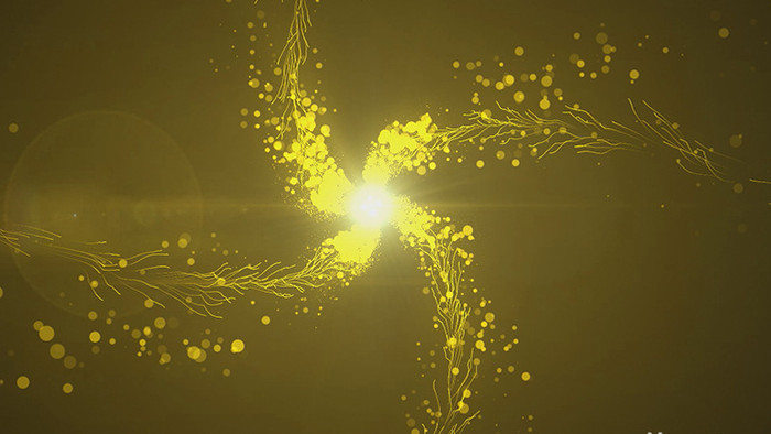 金色炫丽光线粒子汇聚LOGO片头AE模板