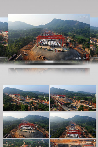 4K航拍中国铁路高铁建设施工图片