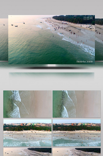 4K航拍海陵岛沙滩海浪风光图片