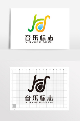 字母HD音乐LOGO标志VI