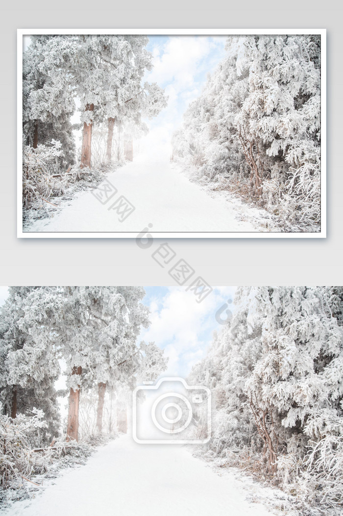 冬天下雪的公路雪景图片图片