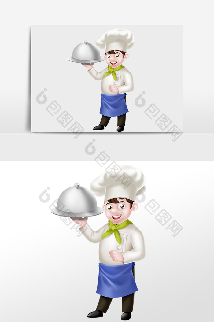 厨师人物手绘插画