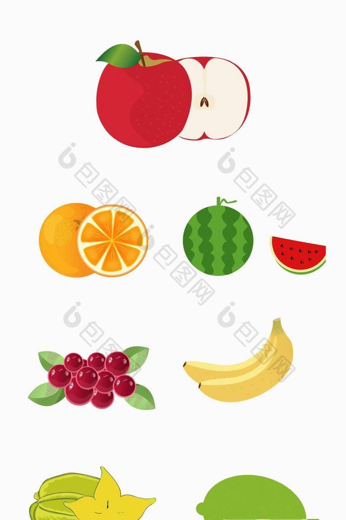 扁平化彩色水果动图GIF