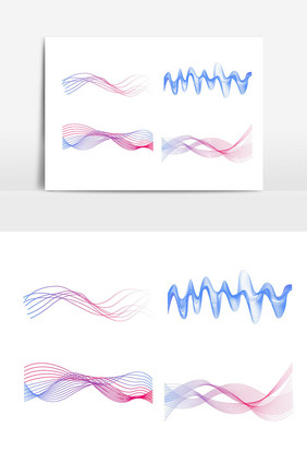 彩色科技渐变波浪线条