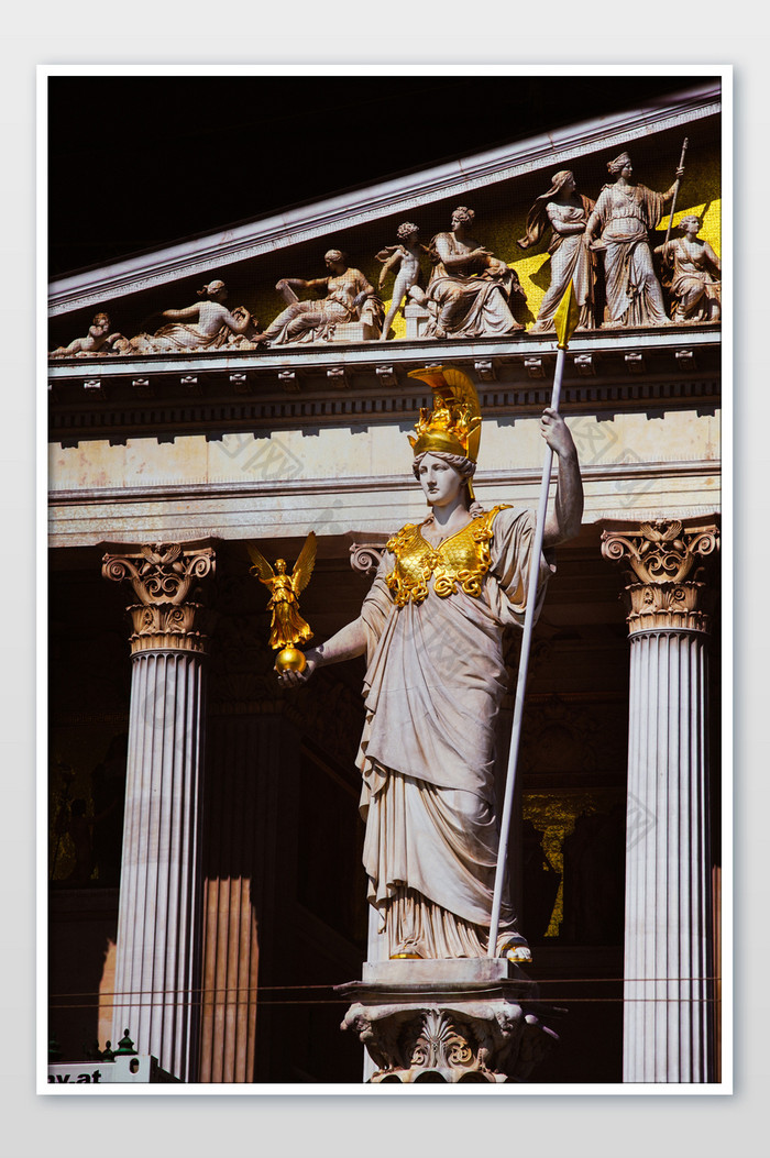 欧洲奥地利维也纳标志性建筑雅典女神摄影图