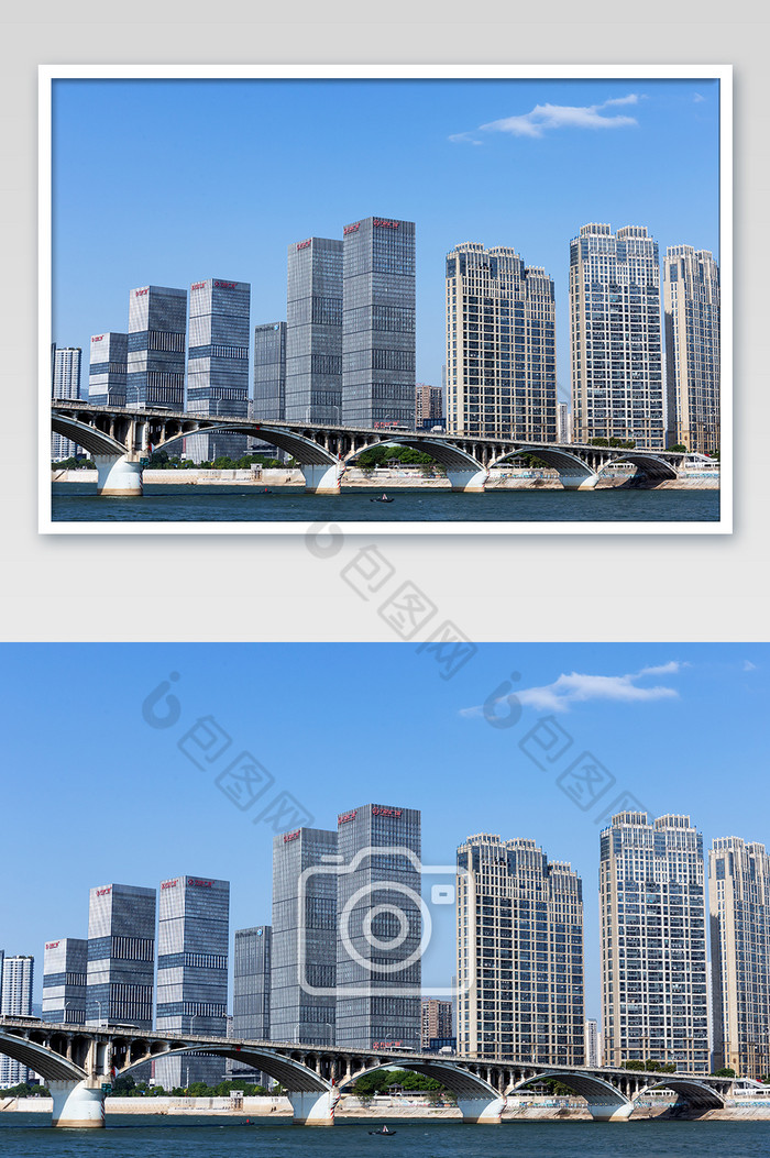 城市建筑群风光蓝色图片图片