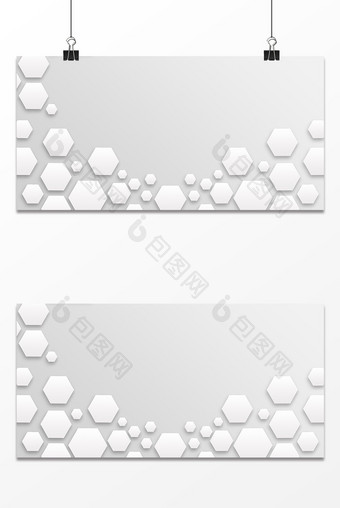 白色简约大气立体菱形六边形背景图片