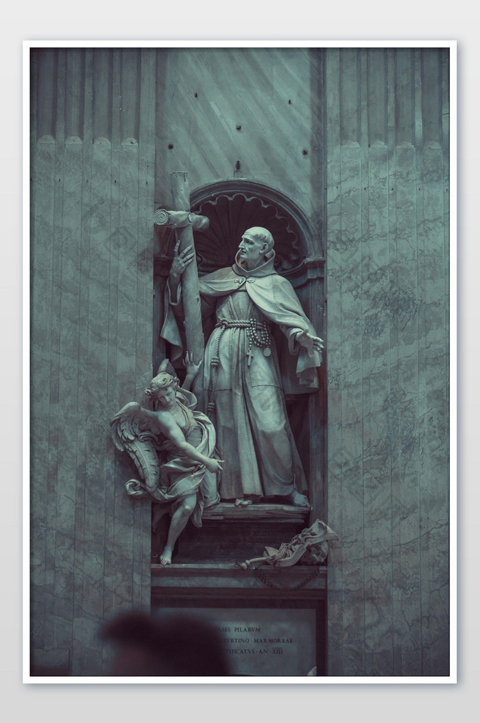 欧洲梵蒂冈天主教圣彼得大教堂雕像摄影图片