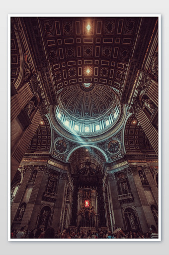 欧洲梵蒂冈天主教圣彼得大教堂摄影图片