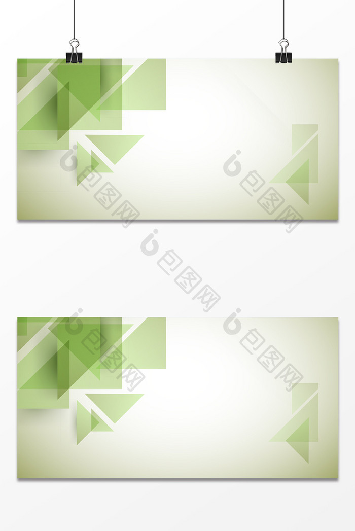 绿色透明几何扁平商务PPT企业会议背景图