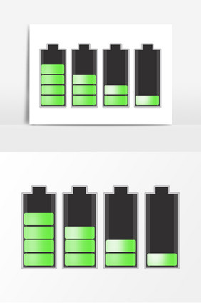 中国风手绘卡通电池电量电量不足元素