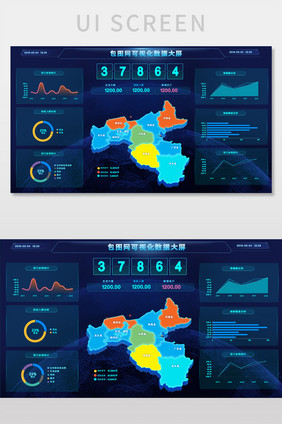 深蓝色电商大数据挖掘分析可视化UI网页界