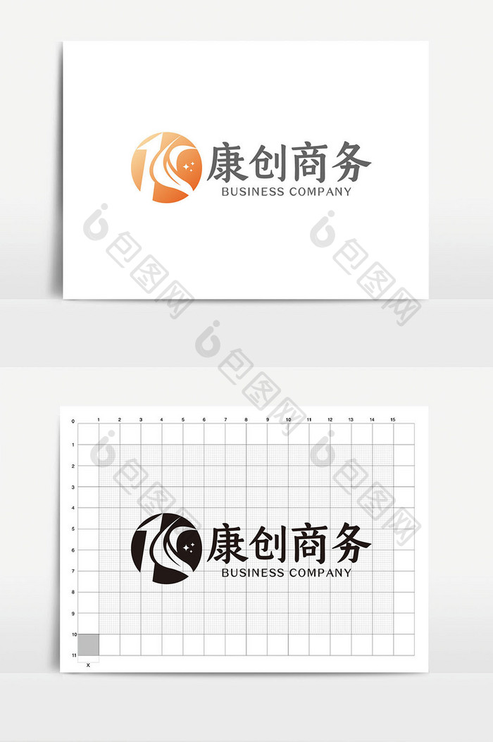 简洁大气K字母商务企业logoVI模板