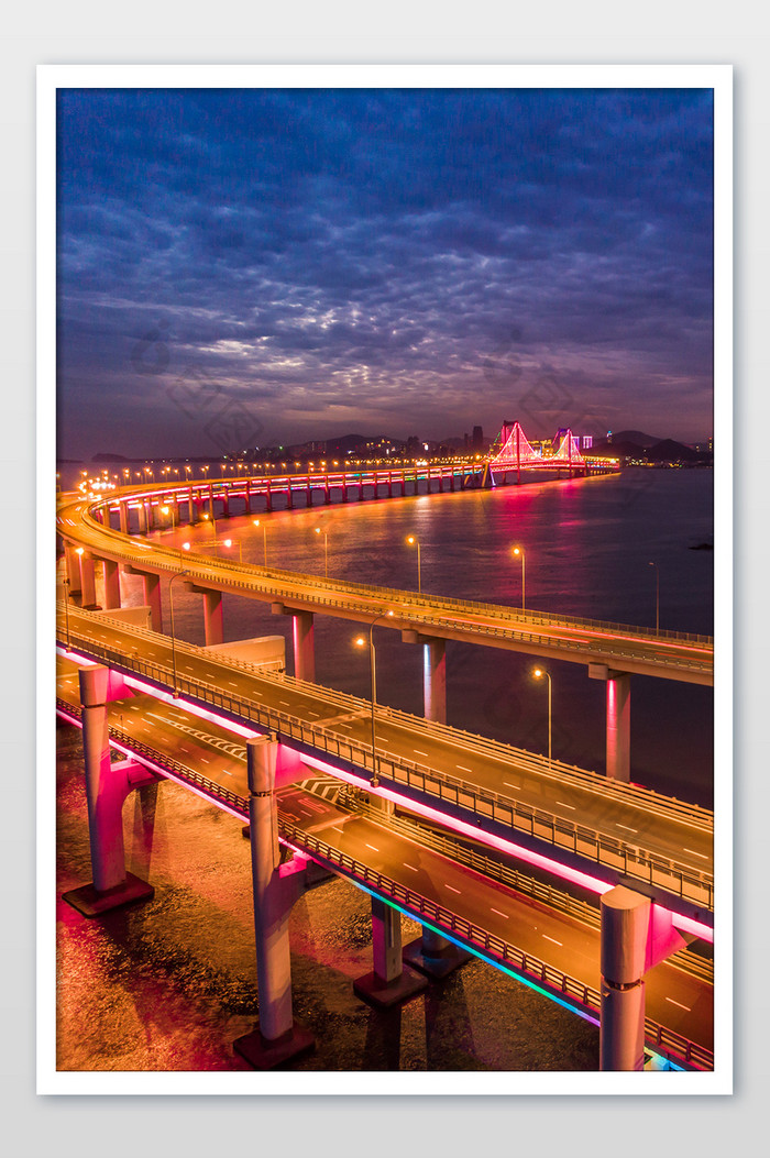 大连地标跨海大桥航拍图片图片