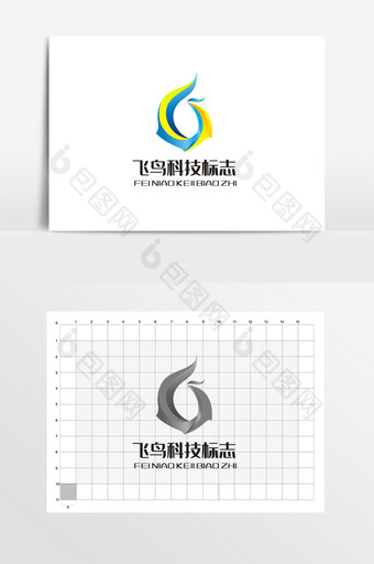 科技商务凤凰鸟LOGO标志VI图片