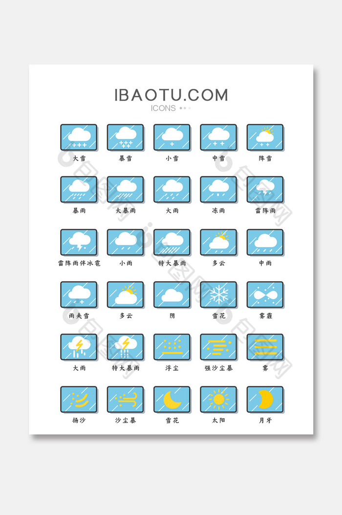 屏显创新天气长尾手机主题矢量icon图标