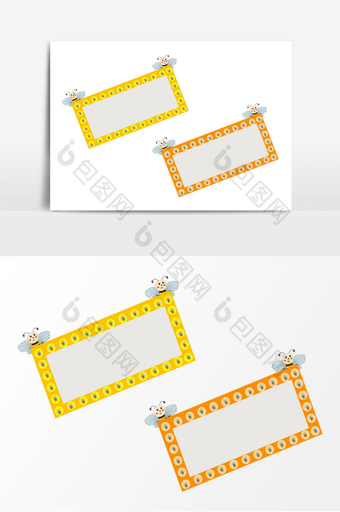 可爱蜜蜂边框矢量元素