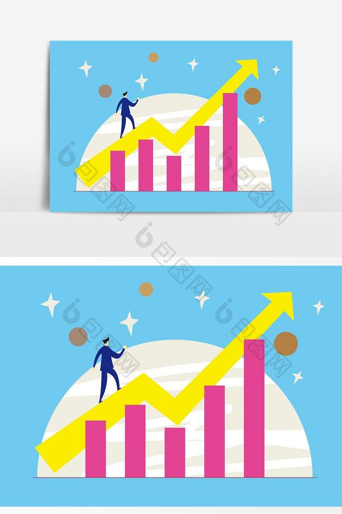 商务励志指标箭头向上业绩冲刺