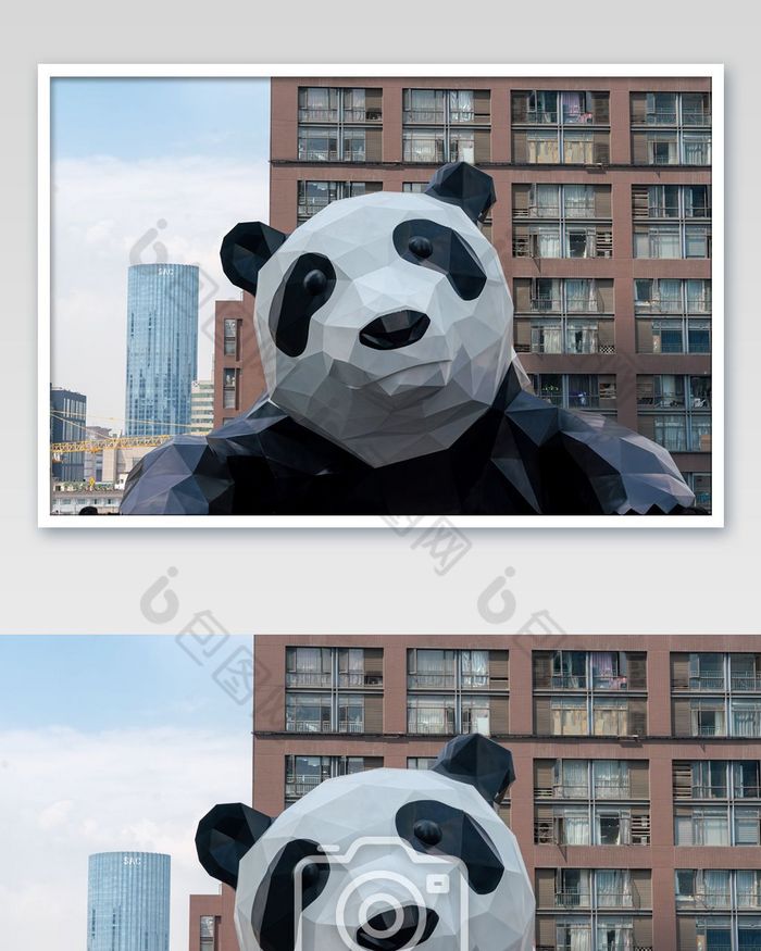 成都地标春熙路商圈熊猫雕像摄影图片图片