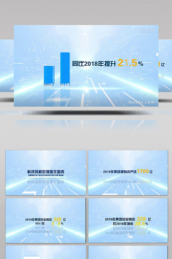 科技简洁风格数据图表AE模板图片
