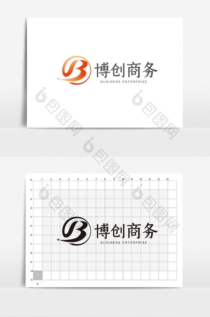 大气时尚B字母商务通用logoVI模板