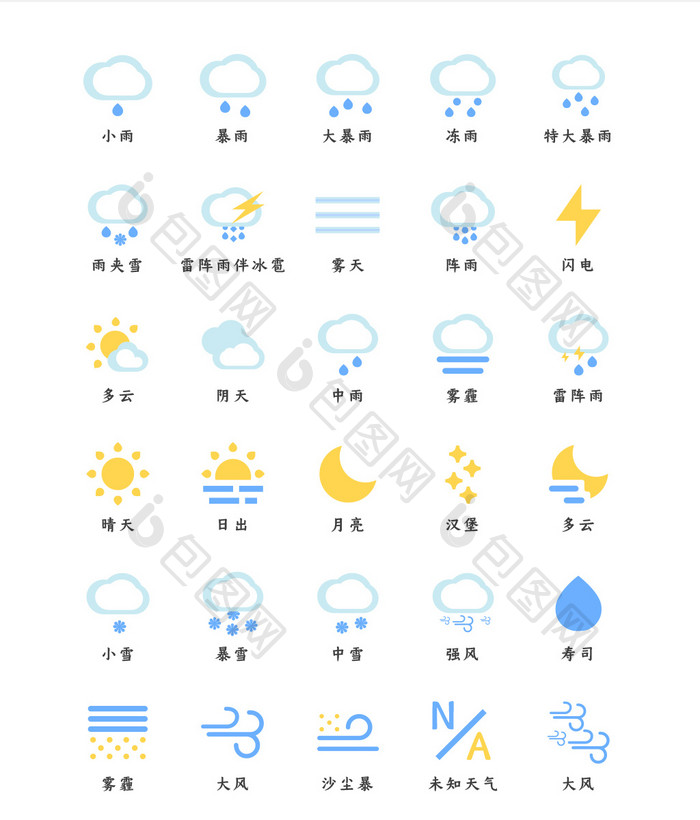 简约云状类天气矢量icon图标