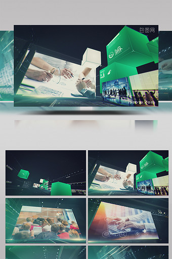 大气三维场景科技感企业宣传片头AE模板图片