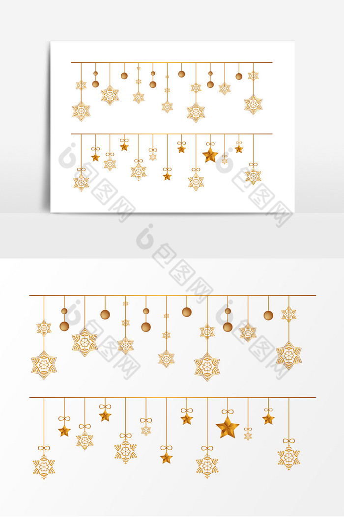 金色雪花挂饰图片图片