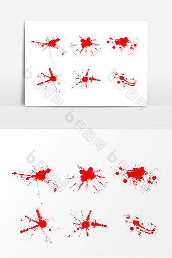 红色喷溅血液元素图片