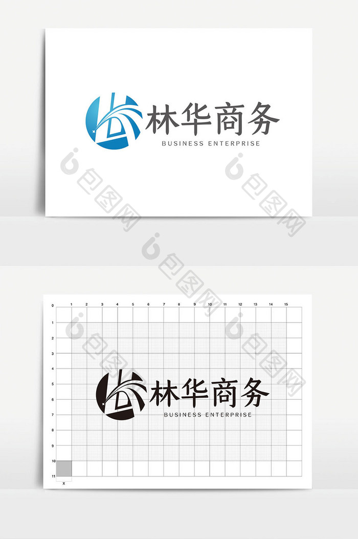 时尚LH字母商务通用logoVI模板