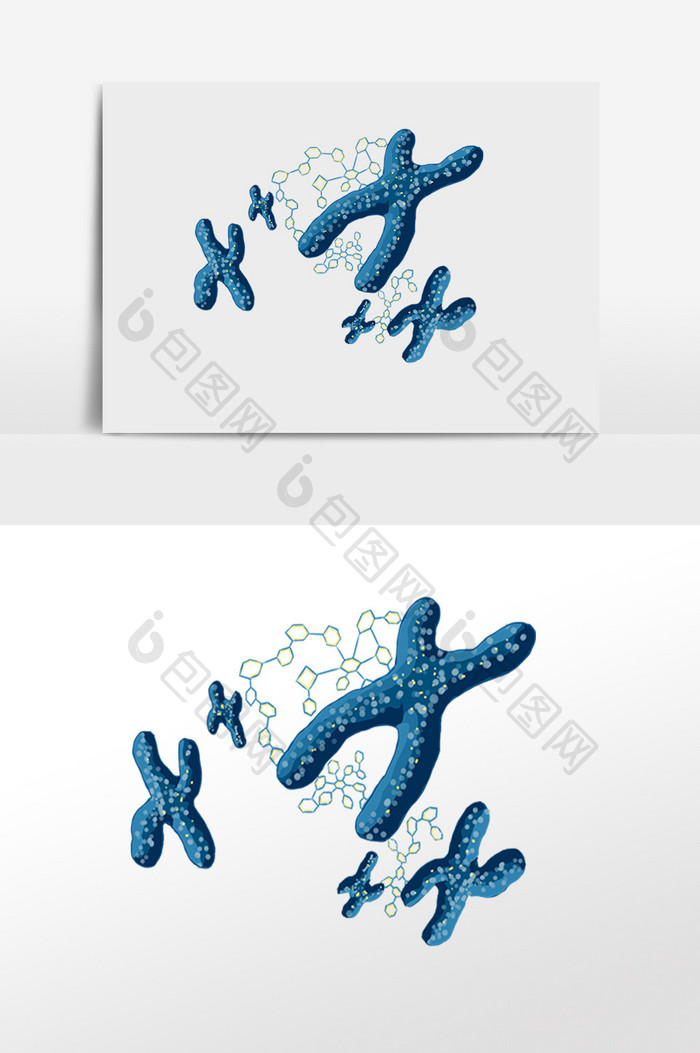 手绘生物原子DNA图形