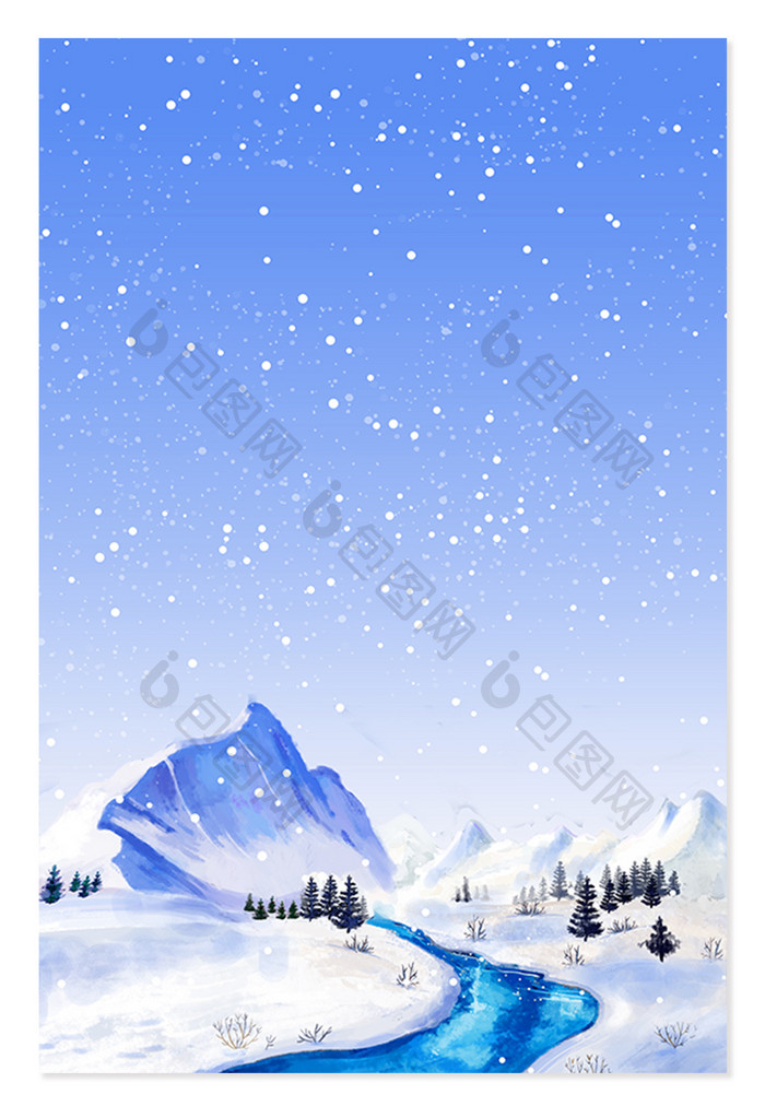 冬季雪山下雪雪花 背景下载 包图网