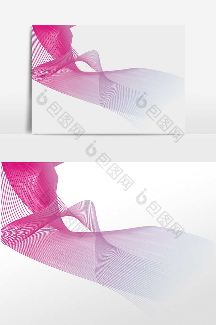 紫色科技曲线插画