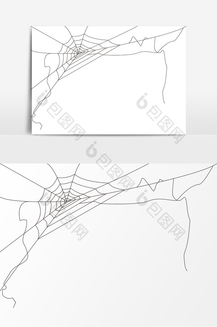 卡通蜘蛛网万圣节狂欢夜线条破败
