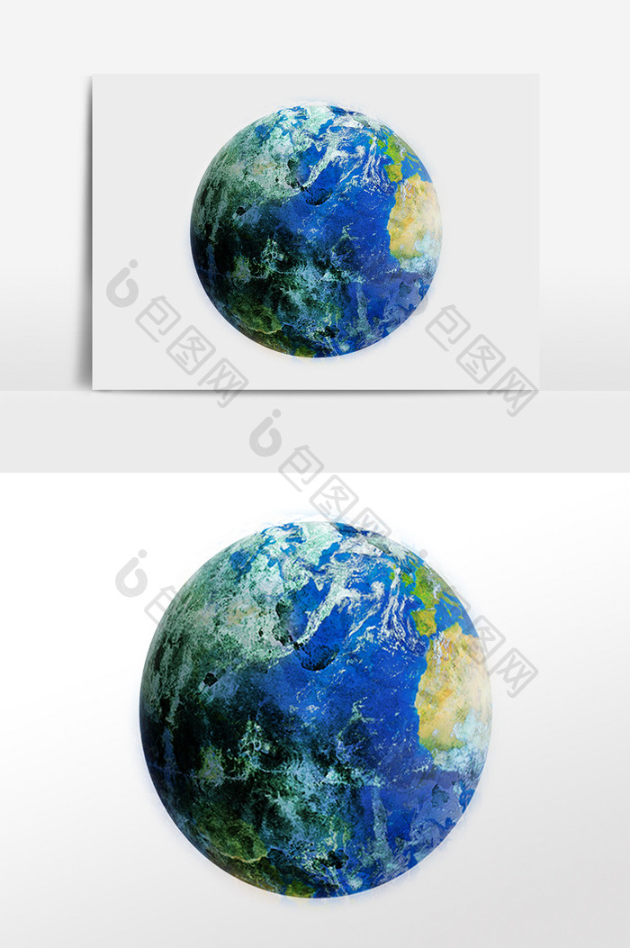 手绘蓝色星球地球元素