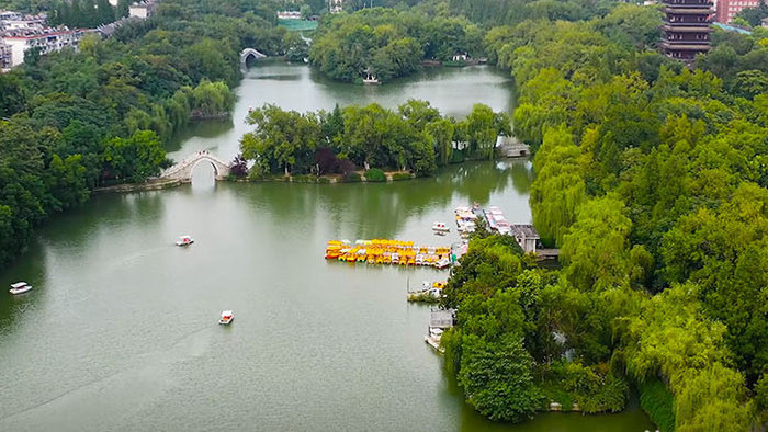 航拍安徽合肥新地标包肃公祠城市大景