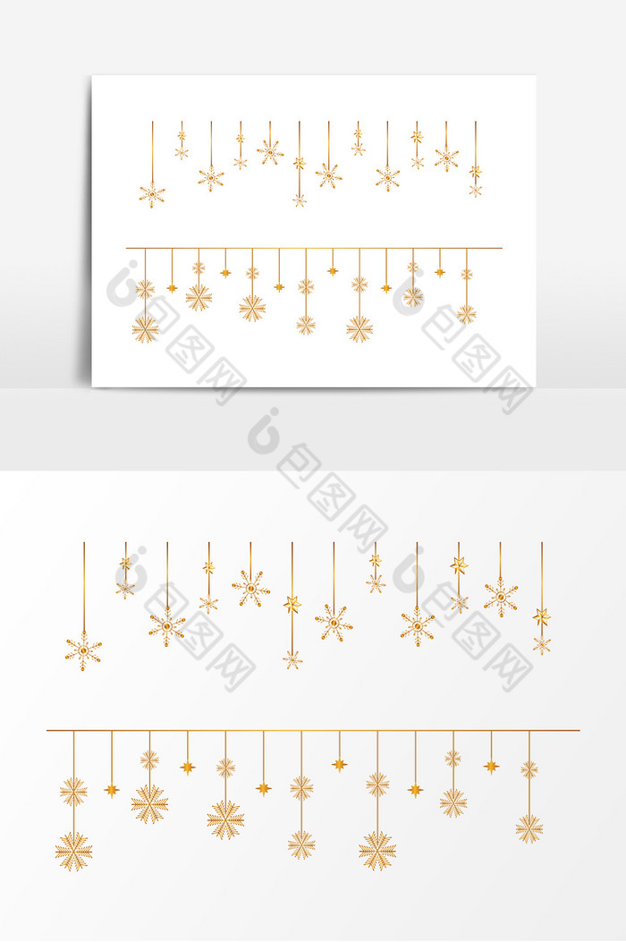 金色雪花装饰图片图片