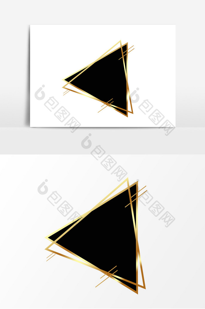 黑金电商三角形边框元素