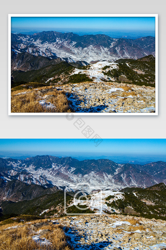 山脉山顶雪山风光摄影图片