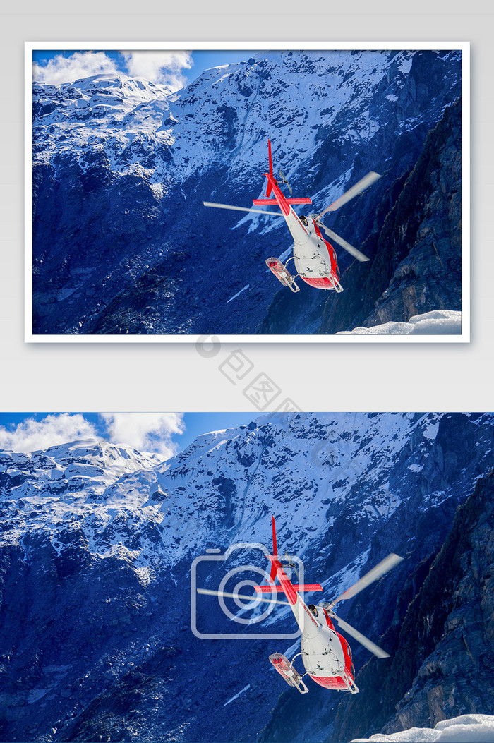 新西兰福克斯冰川直升飞机摄影图片