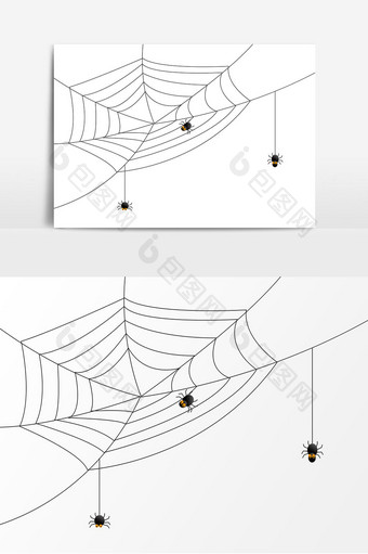 黑色卡通昆虫蜘蛛元素图片