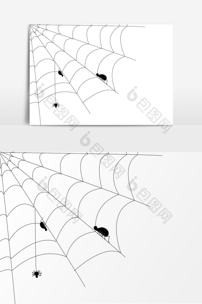 黑色蜘蛛网万圣节装饰元素