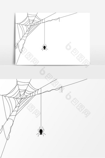 蜘蛛网黑色蜘蛛装饰元素图片