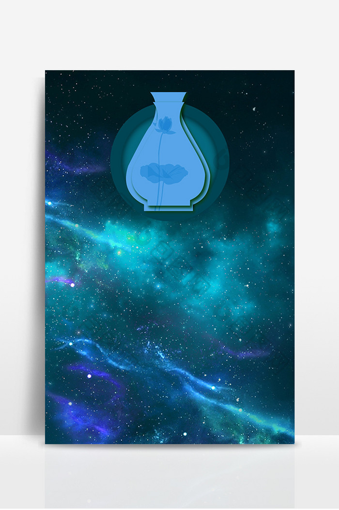 梦幻剪纸风水瓶座星座 背景下载 包图网